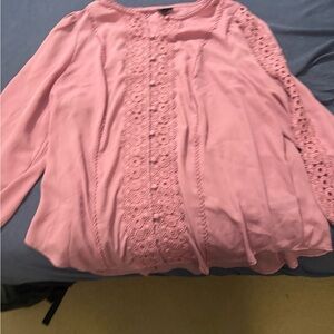 Torrid Pink Lace Detail Blouse
